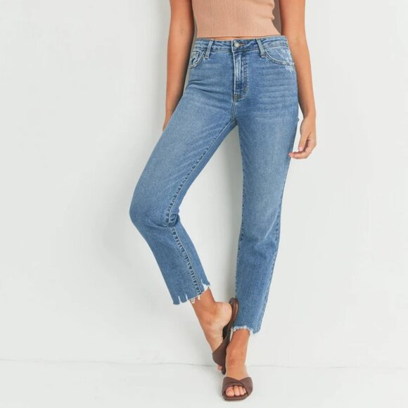 NWT Just Black Denim High Rise The Vintage Straight Light denim Size 24 - Picture 1 of 7